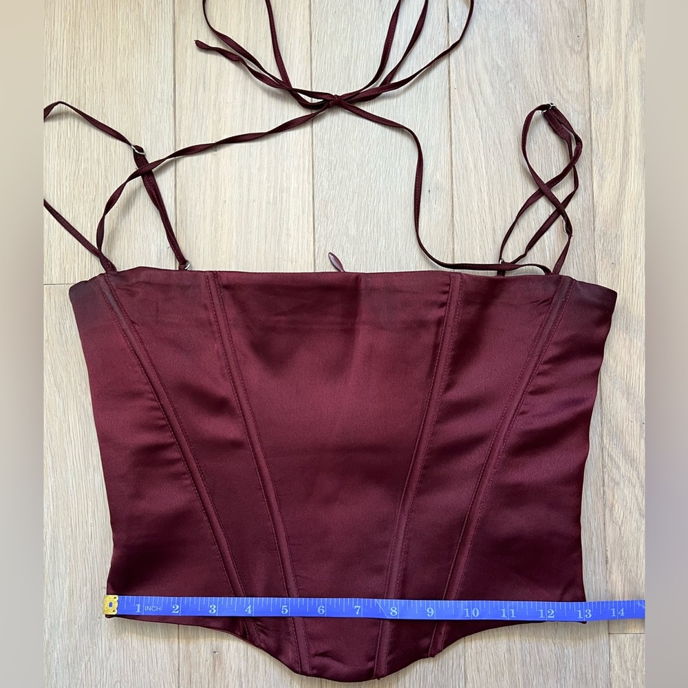House of CB Cropped Satin Corset Bustier Top - Picture 7 of 8